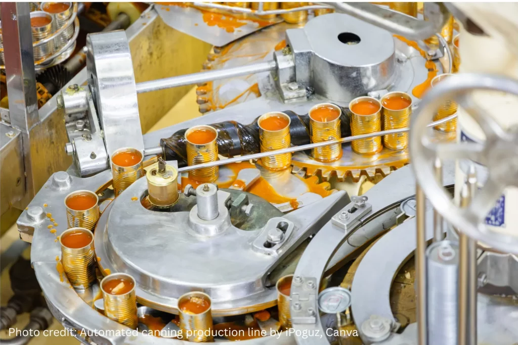 An image showing automated canning production line